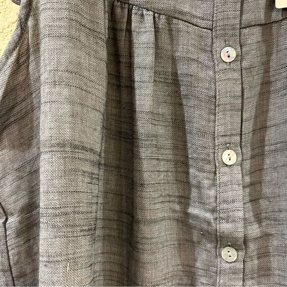 Doe & Rae women’s sleeveless ruffle button up tank top in charcoal NWT - Picture 5 of 8